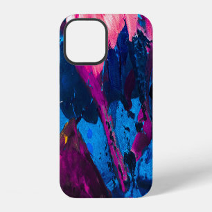 Coque iPhone 12 Texture peinte artistique, décoration moderne.