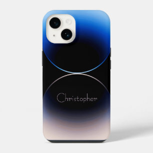 Coque Pour iPhone 14 Texture Radial bleu personnalisé iphone 15
