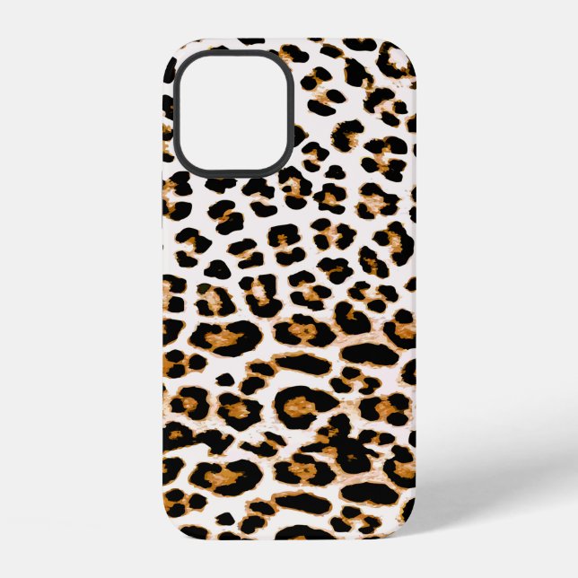 Coque iPhone Texture sans couture de léopard, impression d'anim (Verso)