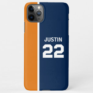 Coque iPhone 11Pro Max Thème Sport Orange et Bleu