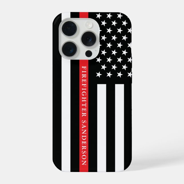 Coque iPhone Thin Red Line Fire Department Fireman Firefighter (Verso)