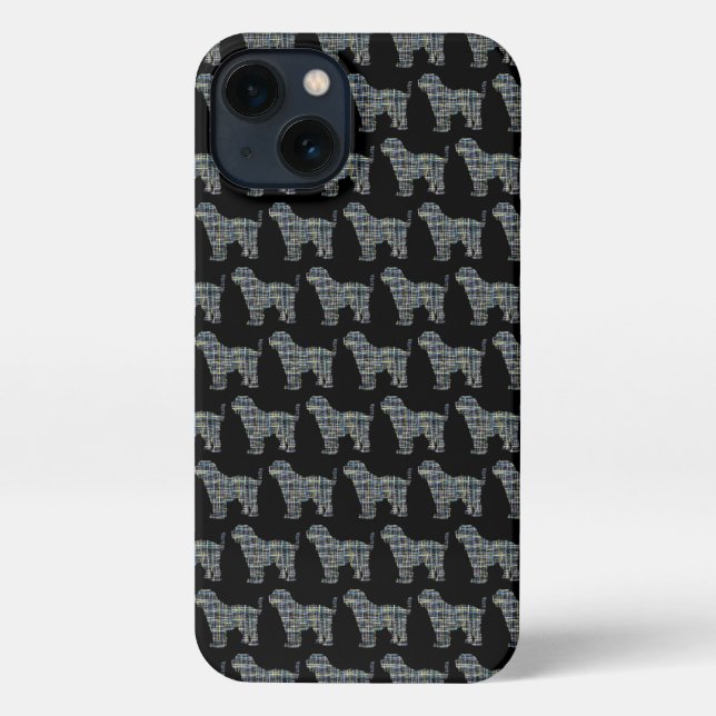 Coque iPhone Tibétain Terrier mignon TT Chien Grille Silhouette (Verso)