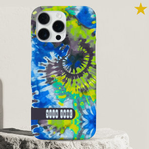 Coque iPhone 16 Pro Max Tie-Dye Personnalisé Rétro Couleurs Psychédéliques