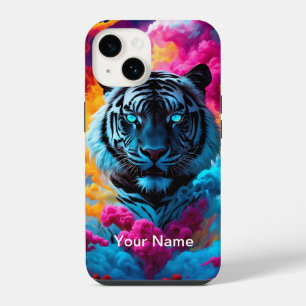 Coque Pour iPhone 14 Tigre luminescent au néon mystique et éthéré
