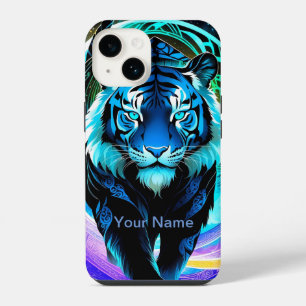 Coque Pour iPhone 14 Tigre luminescent au néon mystique et éthéré