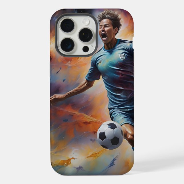 Coque iPhone Tir de football Space Nebula (Verso)