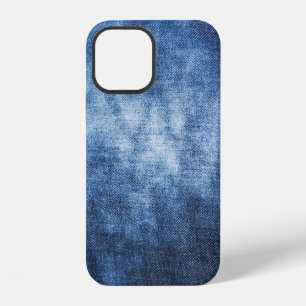 Coque iPhone 12 Tissu en denim usé, arrière - plan texturé.
