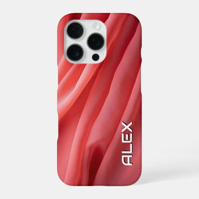 Coque iPhone Tissu fluide rose pastèque doux (Verso)