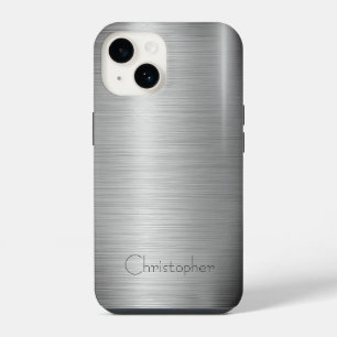 Coque Pour iPhone 14 Titane Argent Acier inoxydable Imprimer iphone 15
