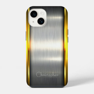 Coque Pour iPhone 14 Titane Argent Acier inoxydable Imprimer iphone 15