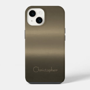 Coque Pour iPhone 14 Titane Or acier inoxydable Iphone d'impression 15