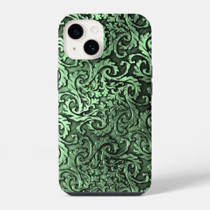 Coque Pour iPhone 14 Titane Polished vert radial métal iphone 15