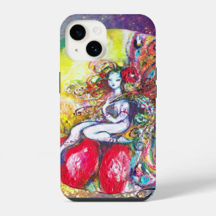 COQUE POUR iPhone 14 TITANIE ASSIS SUR UNE FLEURS ROUGE