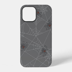 Coque iPhone 12 Toile d'araignée et citrouilles d'Halloween 