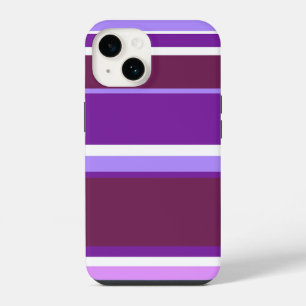 Coque Pour iPhone 14 Tons de rayures violettes