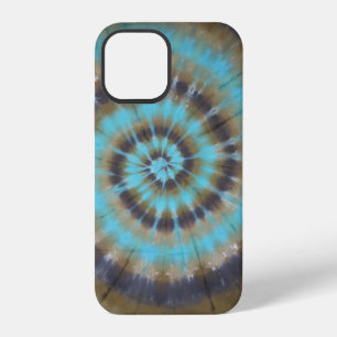 Coque iPhone 12 Tourbillon Tie-Dye Turquoise