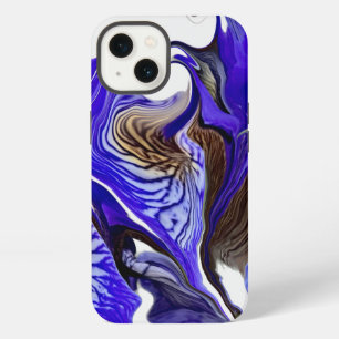 Etui iPhone 13 Tourbillons de fleurs d'iris violettes