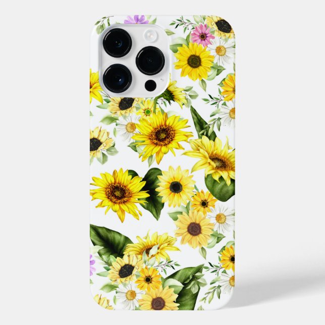 Coque iPhone Tournesol d'aquarelle 7 (Verso)