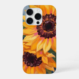 Coque iPhone 16 Pro Tournesols jaunes Peinture florale à l'aquarelle