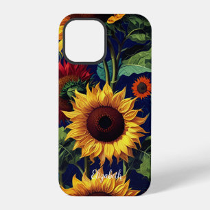 Coque iPhone 12 Pro Tournesols Rouge Orange Jaune Van Gogh