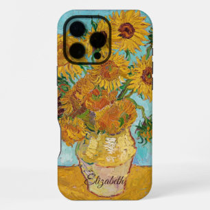 Coque iPhone 16 Pro Max Tournesols Rouge Orange Jaune Van Gogh