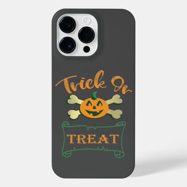 Coque iPhone Tracer ou traiter les os croisés citrouille Hallow (Verso)
