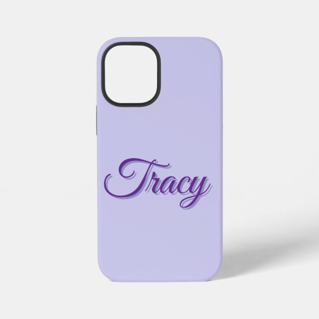 Coque iPhone Tracy Fille Nom En Violet, (Verso)