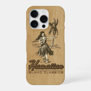 Coque iPhone 16 Pro Tradewinds Hawaiian Island Hula Girl Faux Bois