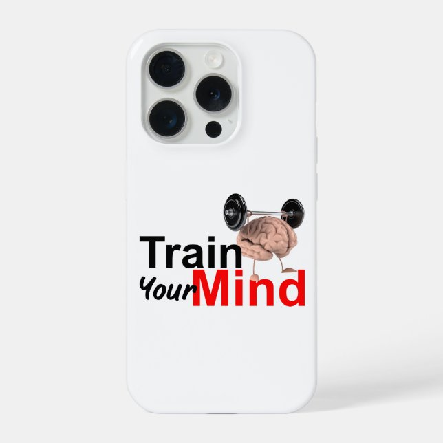 Coque iPhone Train Your Mind Motivational Brain Workout Design (Verso)