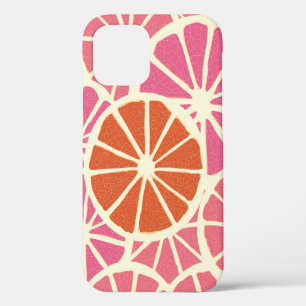Coque iPhone 12 Tranches de pamplemousse sans soudure motif, agrum