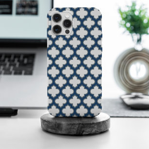 Trellis bleu blanc et marine, treillis, Quatrefoil