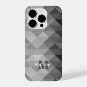 Coque Pour iPhone 14 Plus Triangle gris carré géométrique motif Monogramme