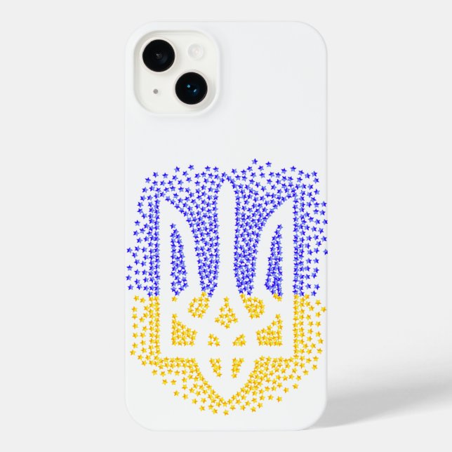 Coque iPhone Trident heraldique ukrainien tryzub étoiles disper (Verso)