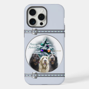 Trio de Labradoodle Mignonnes Fêtes de Noël Bleues