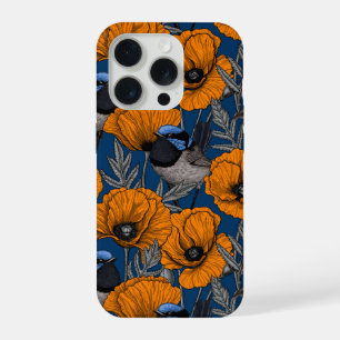 Troglodytes merveilleux et fleurs de pavot orange