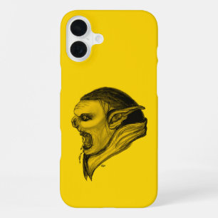 Coque iPhone 16 Plus Troll en noir et jaune Design