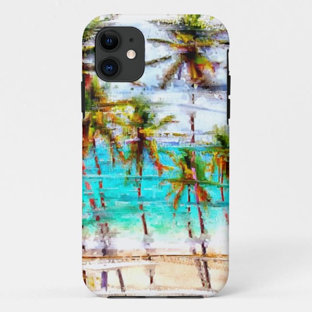 Coque iphone tropical de coutume d'océan de plage (Dos)