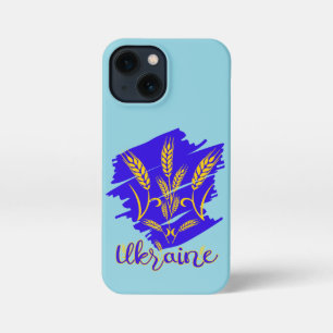 Etui iPhone 13 Mini Tryzub symbole national ukrainien fait d'épi de bl