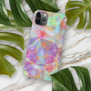 Coque iPhone 16 Pro Max Turquoise Bleu Violet Rose Vert Citron Art Mosaïqu
