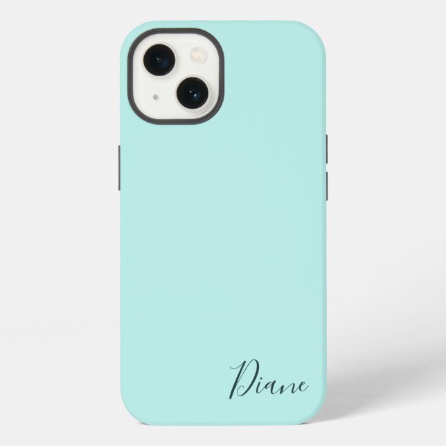 Coque iPhone Turquoise personnalisé (Verso)