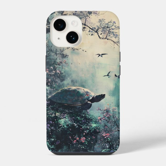 Coque iPhone Turtle Tranquillité s'épanouit (Verso)