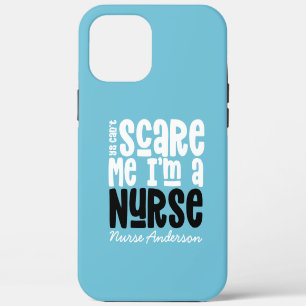 Coque iPhone 12 Pro Max Typographie drôle de bleu infirmière remercie mode