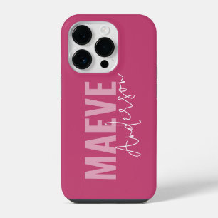 Coque Pour iPhone 14 Plus Typographie minimale moderne rose élégante féminin