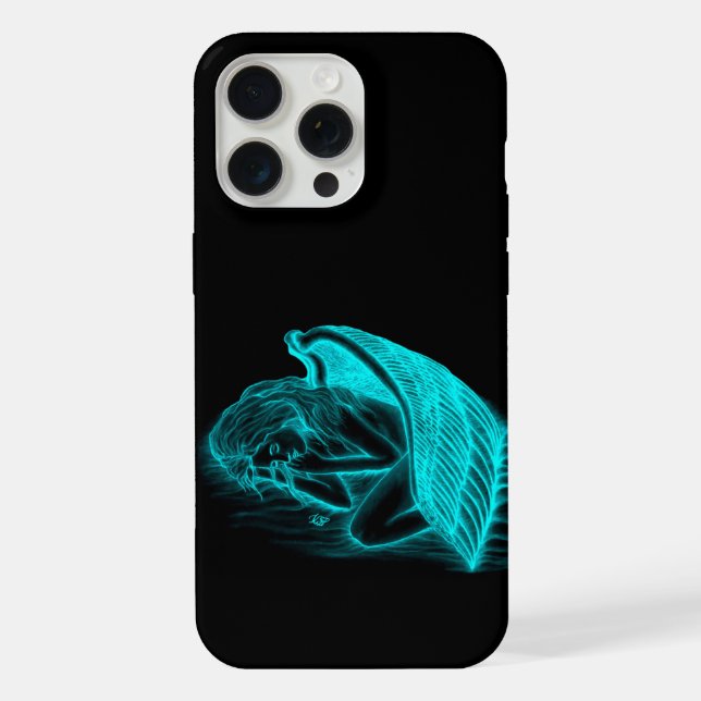 Coque iPhone Un Angle endormi en noir et vert (Verso)