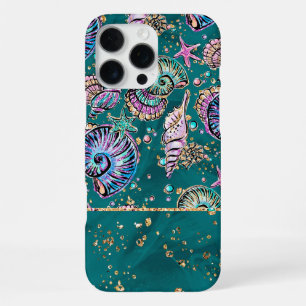 Coque iPhone 16 Pro Max Underwater Teal Luxe Coquilles Marines Vert Past