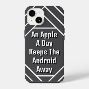 Coque Pour iPhone 14 Une pomme par jour éloigne Android, drôle