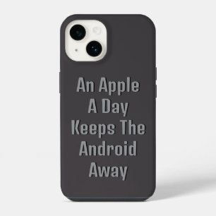 Coque Pour iPhone 14 Une pomme par jour garde l'Android loin, drôle