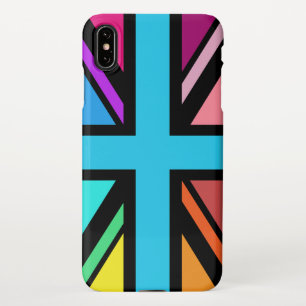 Coque iPhone XS Max Union Jack/Drapeau Multicolore+Noir
