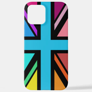 Coque iPhone 12 Pro Max Union Jack/Drapeau Multicolore+Noir