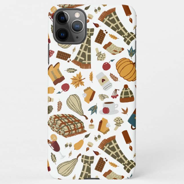 Coque iPhone Unique Automne Feuilles Harvest Automne Citrouille (Dos)